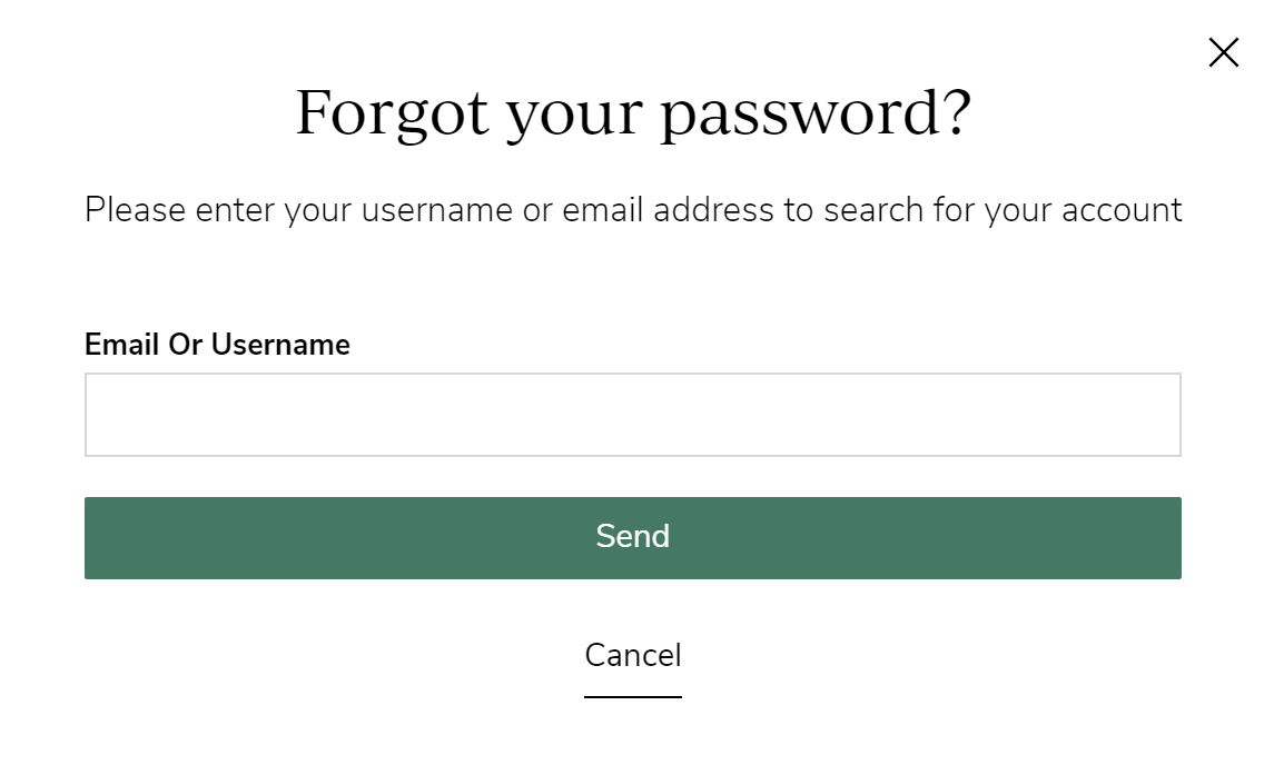 Enter your username and password